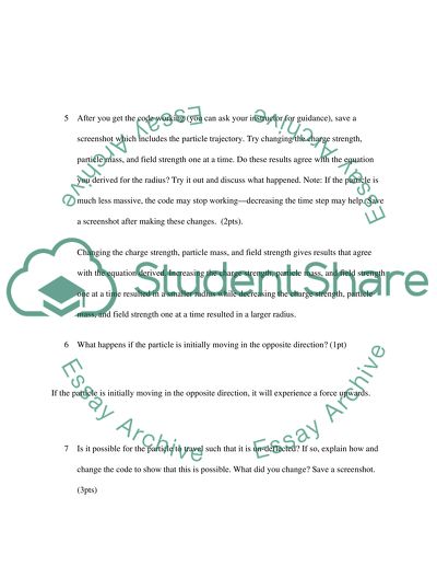 Computational Exercise 3 : Cyclotron motion
