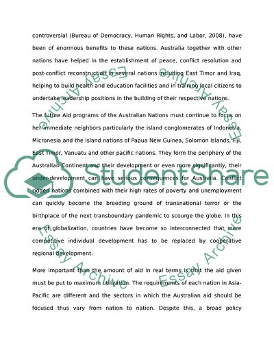 Focus on Australian Foreign Aid