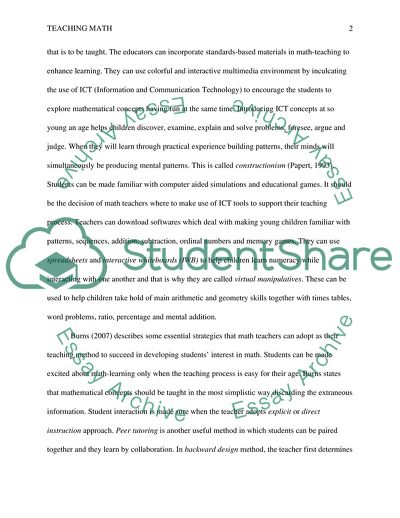 Effective Teaching Strategies to Teach Math