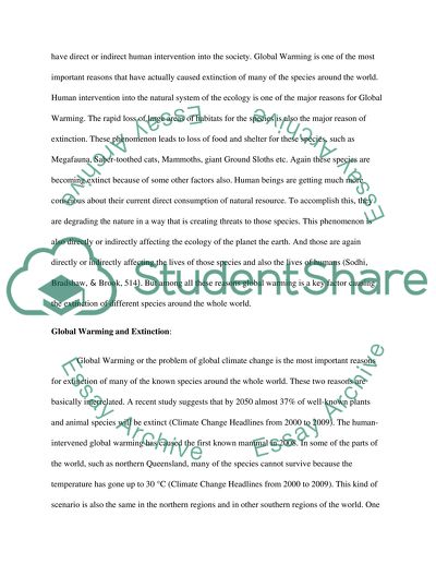 Cause of Extinction, Global Warming