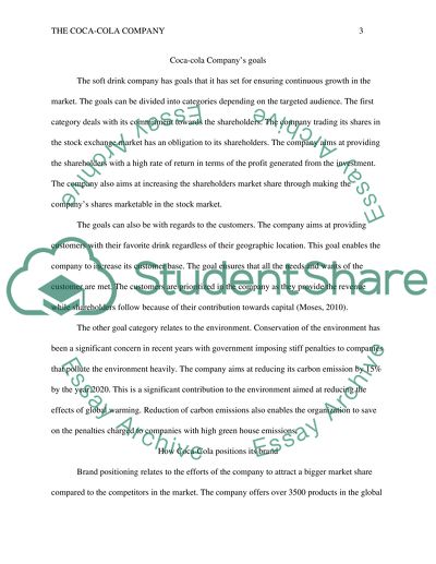 Coca-Cola Company - Mission, Goals, Product Differentiation Strategies