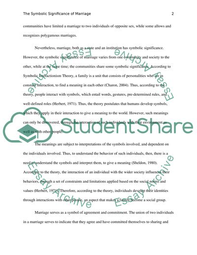 The Symbolic Significance of Marriage