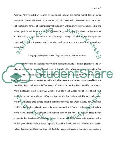 San Diego Geologic History and Natural Hazards Summary