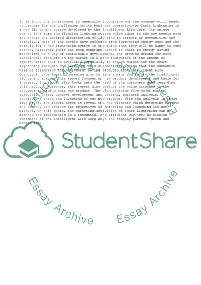 New Product Development and Basis for Interest - Smart Lightening