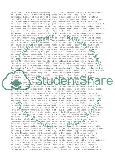 Development of Staffing Management Plan