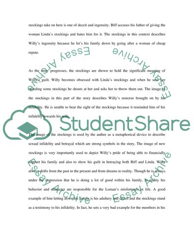 Lindas and The Womans Stockings as a motiv of play death of a salesman