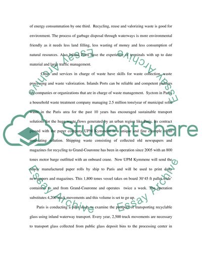 Paris Garbage Transport via Inland Waterways