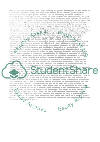 Global Strategies as a Successful Business Strategy