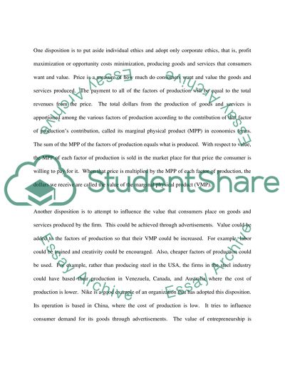Key Issues Analysis When MRMC Ethical efficiencies in valuing and pricing