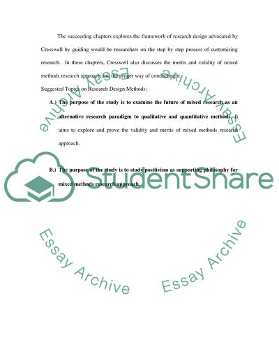 Research design: qualitative, quantitative, & mixed methods approaches