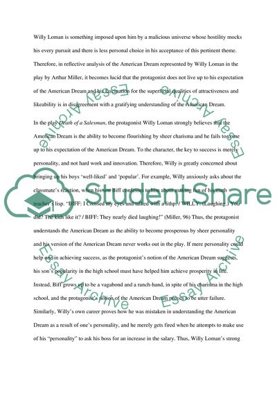 Willy Loman in Death of a Salesman and the American Dream