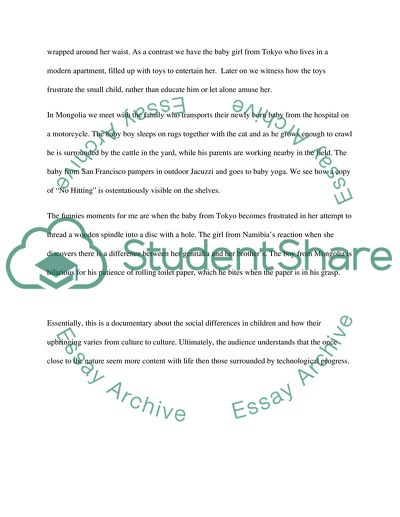 Journal Response About the Film