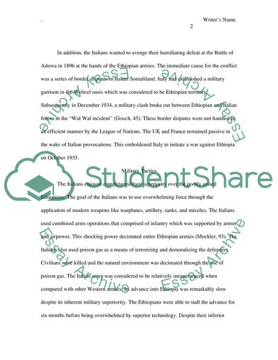 Italys Invasion of Ethiopia