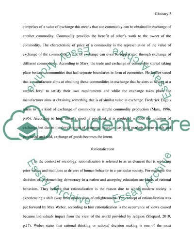 Commodity, Rationalization and Globalization