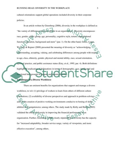 Diversity in the work place