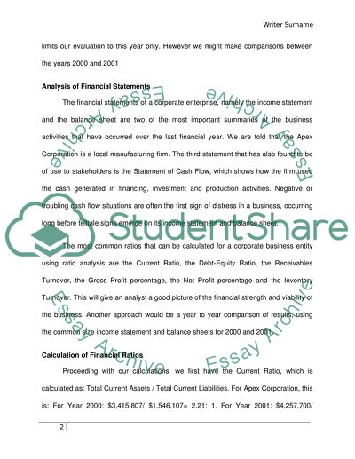 Apex Corporation Case Analysis