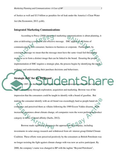 Strategic IMC for the British Petroleum Brand