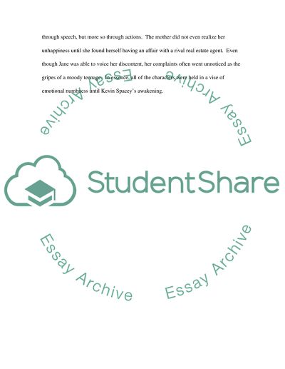 Analysis of America Beauty Movie