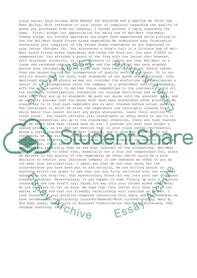 ASSIGNMENT SHEET -- BUSINESS LETTER