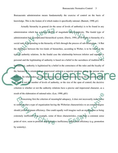 Bureaucratic and Normative Control