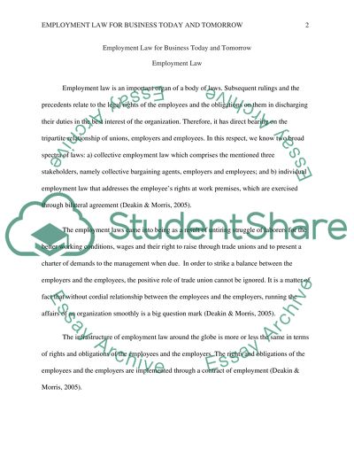 Employment Law for Business Today and Tomorrow