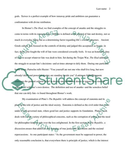 Fate And Government Belief Concepts In Ancient Greece