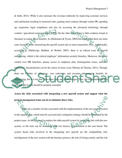 The Payroll Outsourcing in Project Management