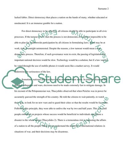 Direct Democracy: Pluses and Minuses