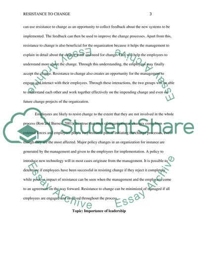 Resistance to Change at the Workplace