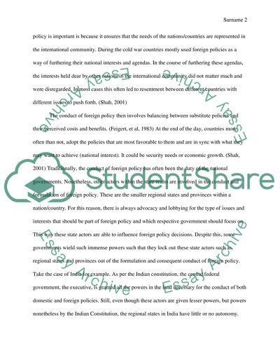 International relations - foreign policy