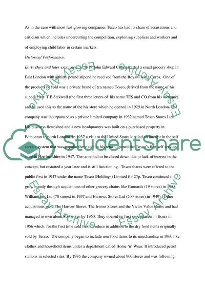Valuation of TESCO PLC