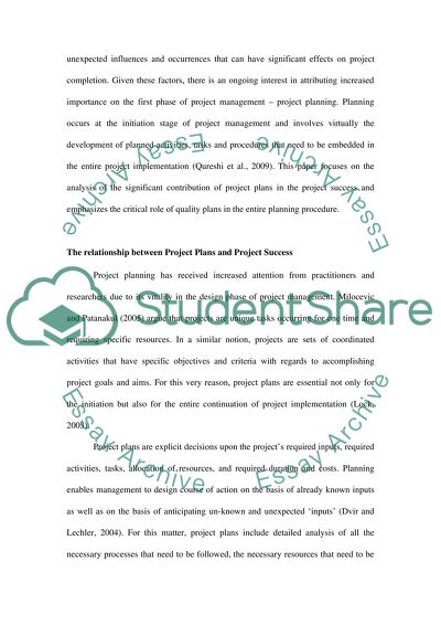 The Usefulness of Project Plans