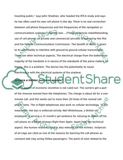 Should cell phones be allowed on airplanes