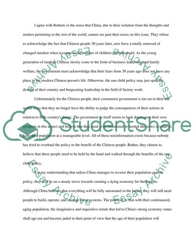 SEE INSTRUCTION/ CHINA ONE CHILD POLICY