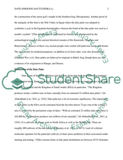 Description of Phoenix Dactylifera