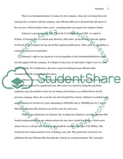 Johansen under the employment law