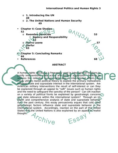 International Foreign Policy and Human Rights
