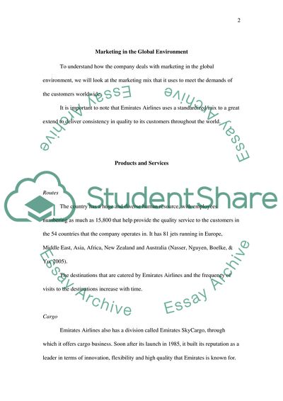 Global Marketing Of Emirates Airlines