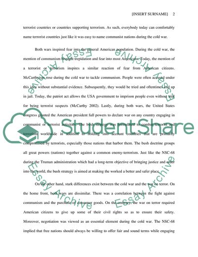 The Cold War and the Fight against Terrorism