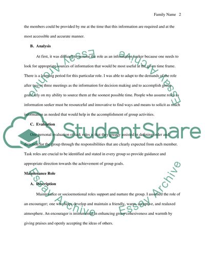 group evaluation essay