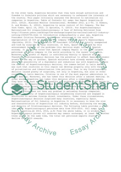 Nationalization of oil industry in Argentina