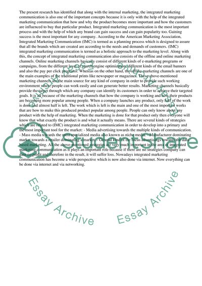 Integrated Marketing Communication