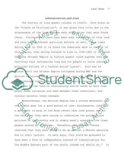 The Liberalization Politics of Iraq