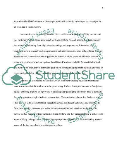 College Binge Drinking (Penn State and in relation to other studies done)