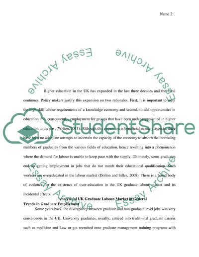 Over Education in the UK Graduate Market