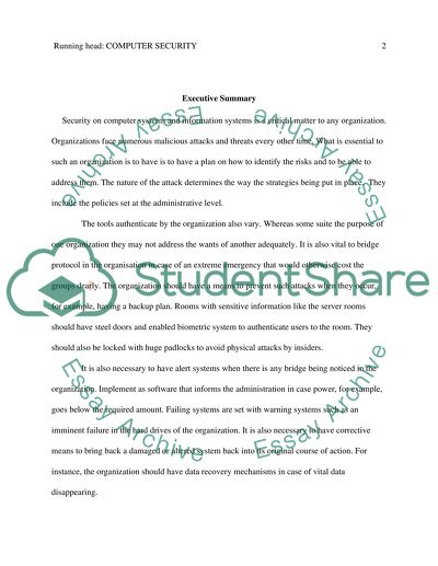 Security on Computer Systems and Information Systems