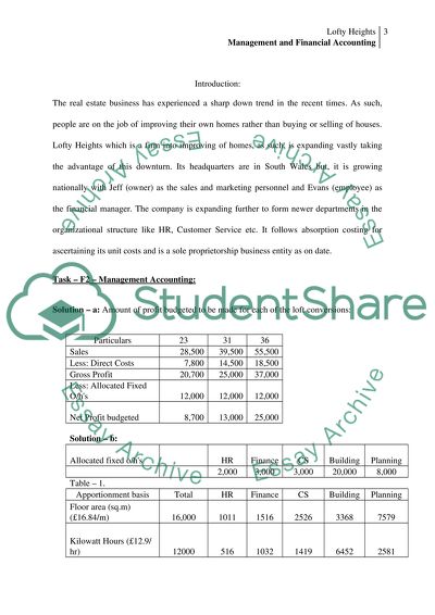 Management and financial accounting