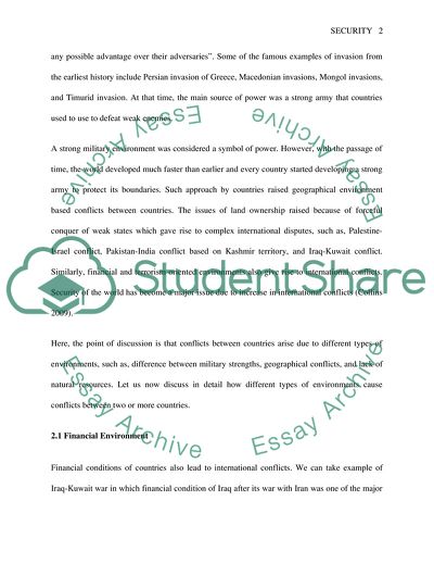 Is Environment a Source of International Conflicts