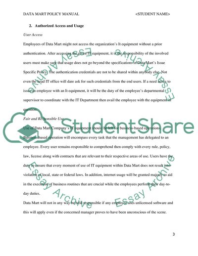 Fair and Responsible Use of Data Mart Equipment