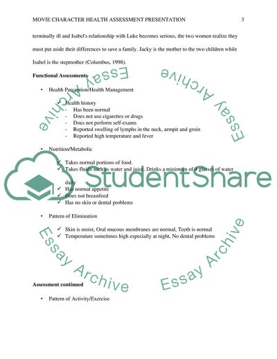 Stepmom: Movie Character Health Assessment